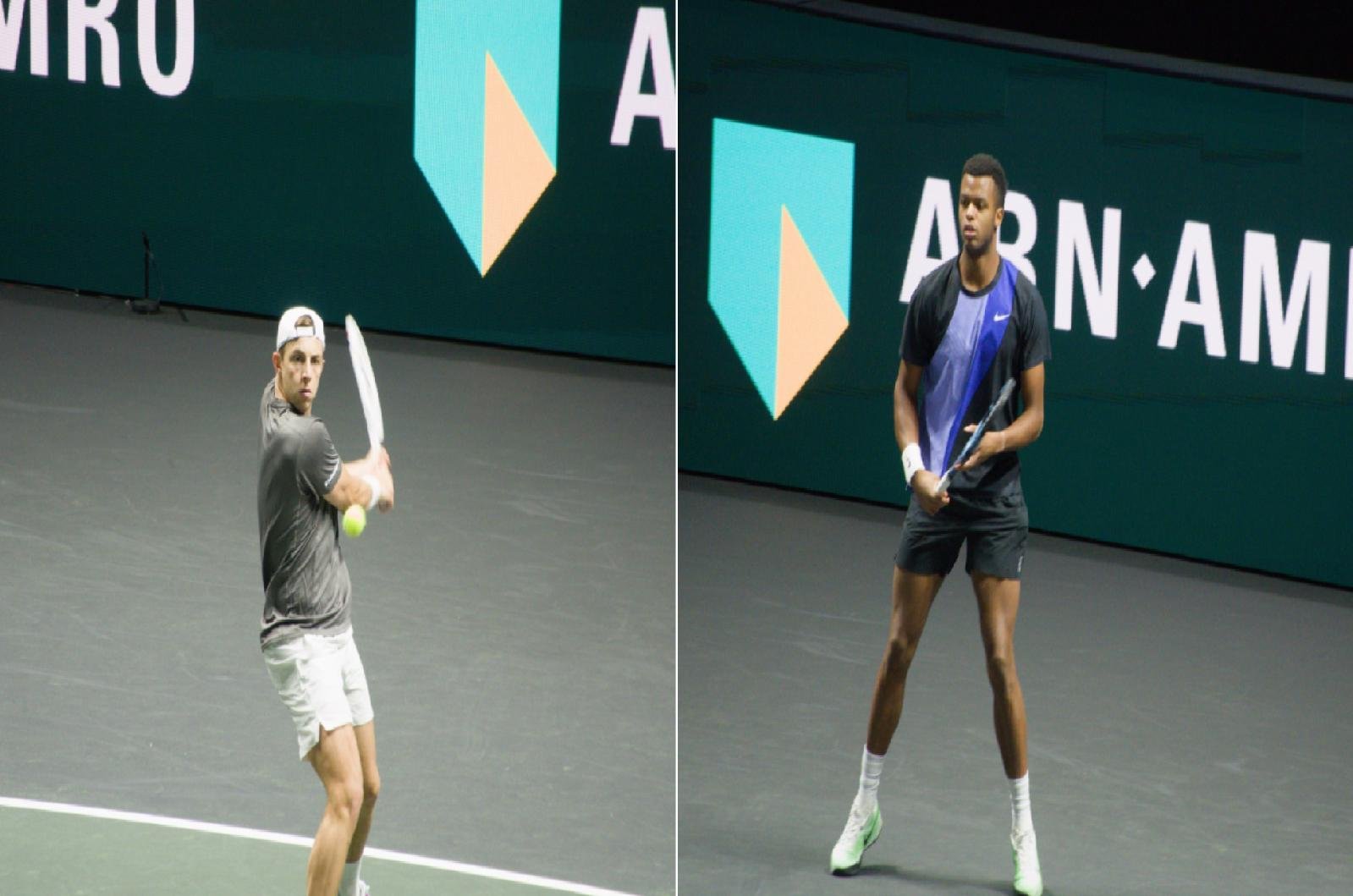 Tallon Griekspoor and Giovanni Mpetshi Perricard during their first-round match at the Rotterdam ATP 500 2026
