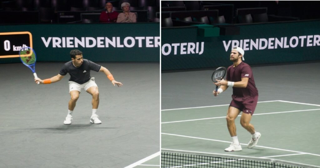 Composite image: Jaume Munar (left) and Karen Khachanov (right) at Rotterdam 2026. ​