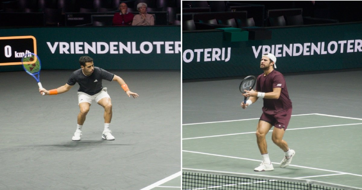 Composite image: Jaume Munar (left) and Karen Khachanov (right) at Rotterdam 2026. 