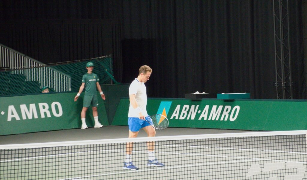 Roberto Carballés Baena during his match at the Rotterdam ATP 500 2026