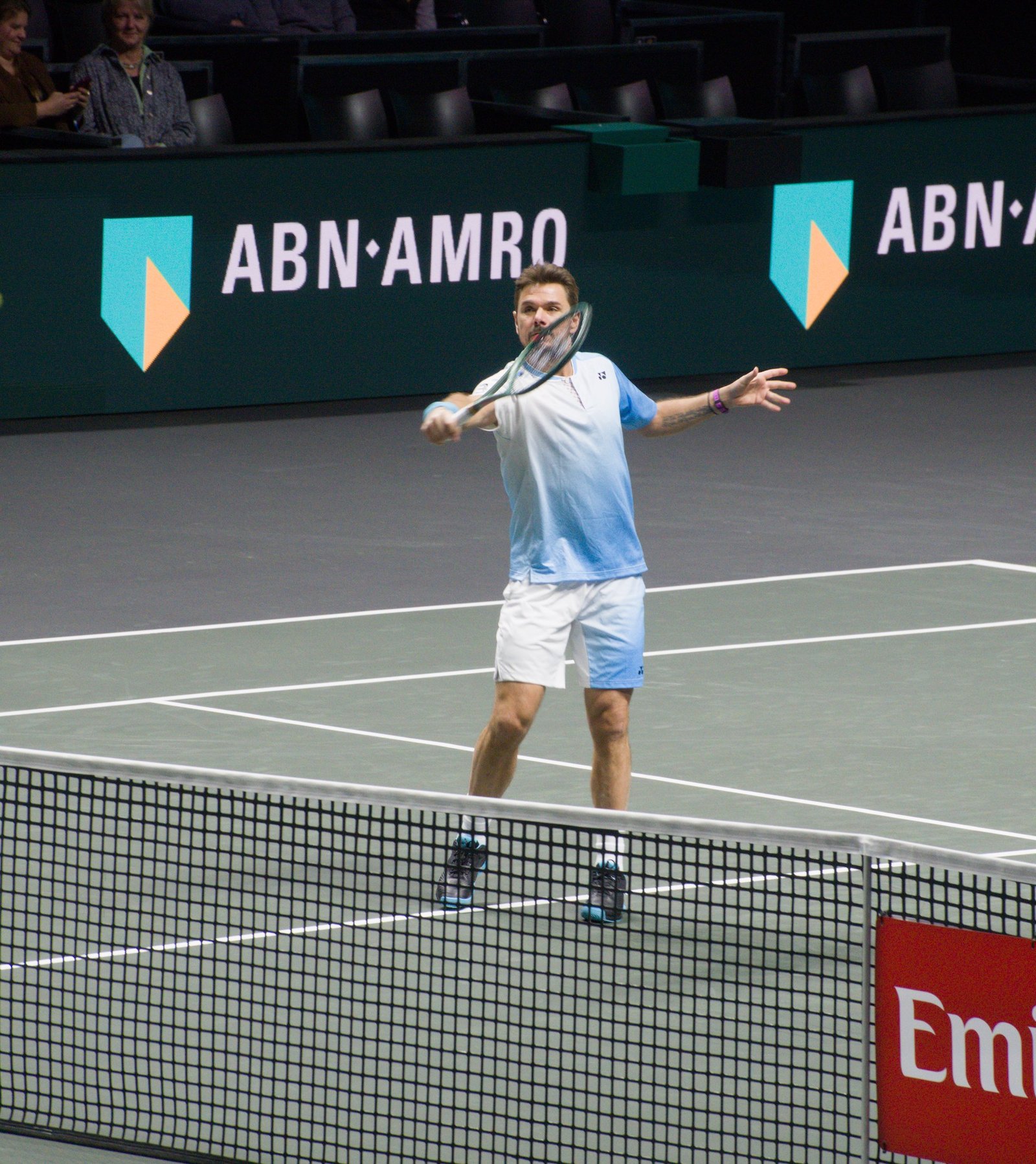Stan Wawrinka on court during his first-round match against Thijs Boogaard at the Rotterdam ATP 500 2026
​