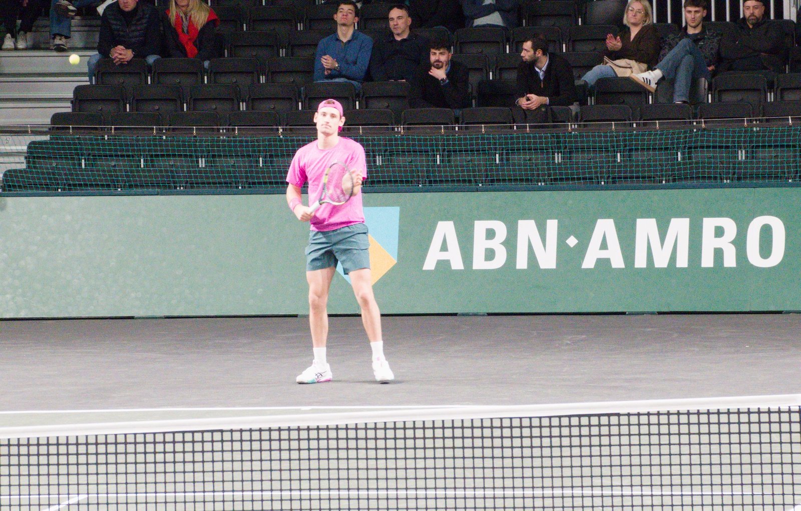 Valentin Royer applauds a point during his first-round match against Christopher O'Connell at the Rotterdam ATP 500 2026
