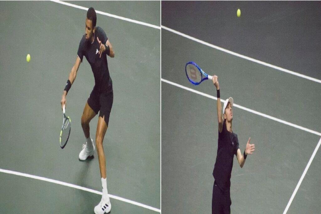 Imagen compuesta de Alex de Minaur y Félix Auger-Aliassime correspondiente a la final de Rotterdam 2026, ganada por el australiano 6-3, 6-2 para levantar el título del ABN AMRO Open.