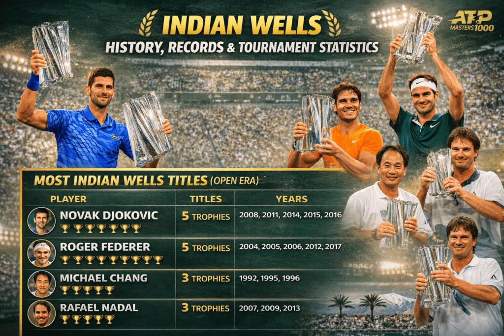 Индијан Велс BNP Paribas Open – Највише титула у историји турнира
