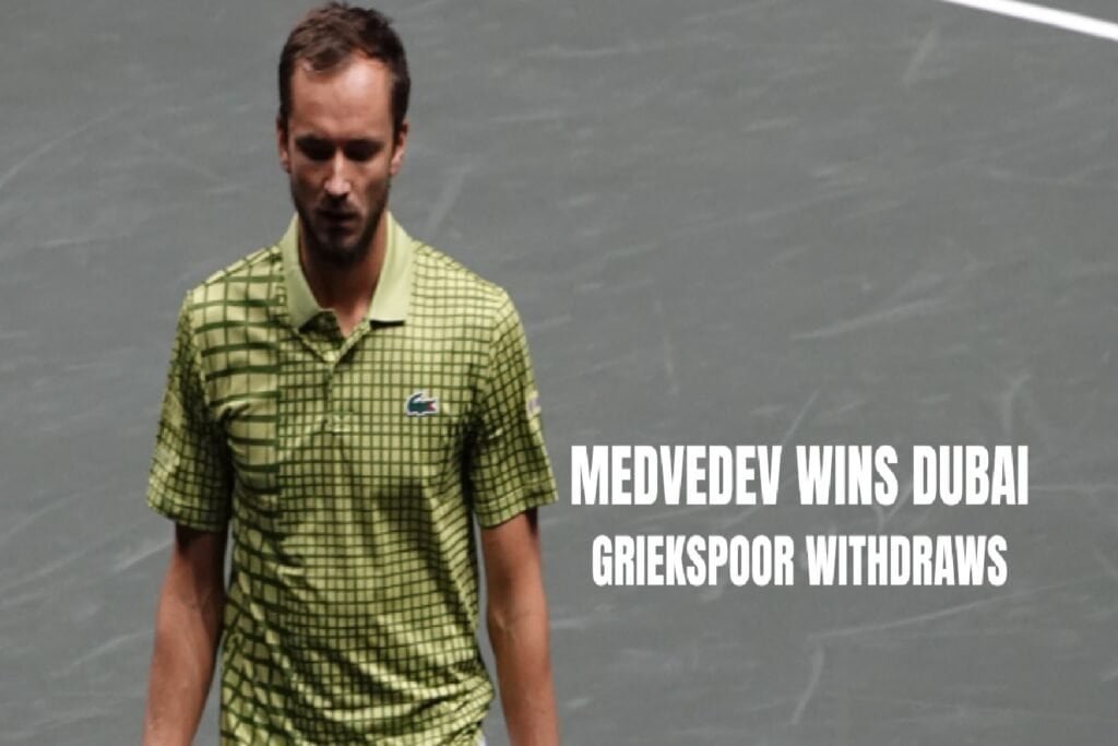 Daniil Medvedev on court during the Rotterdam ATP 500 2026 at Rotterdam Ahoy Arena