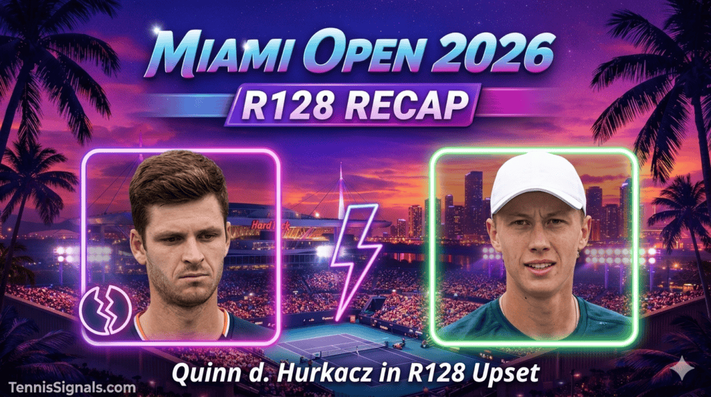 Análisis R128 Miami Open 2026: Quinn vence a Hurkacz, sorpresas en primera ronda.