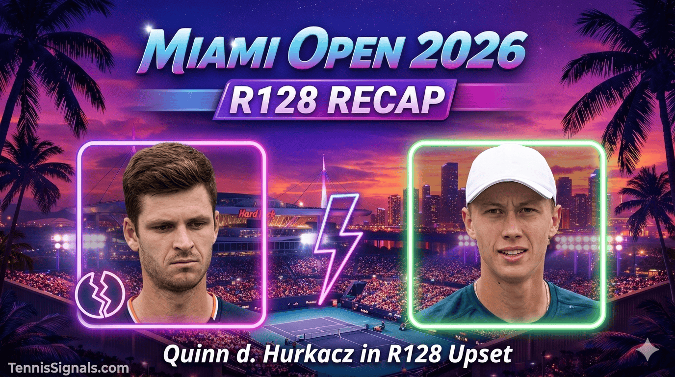 Análisis R128 Miami Open 2026: Quinn vence a Hurkacz, sorpresas en primera ronda.