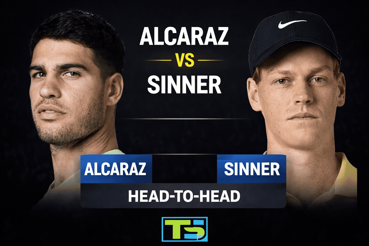 Carlos Alcaraz vs Jannik Sinner head to head rivalry tennis
