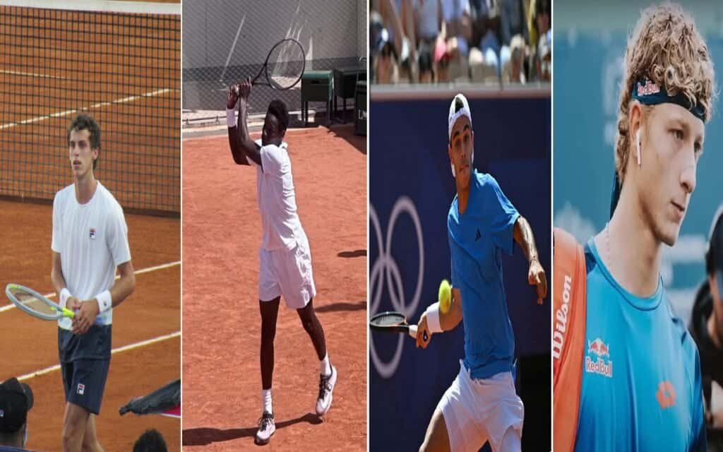Cuatro ganadores sorprendentes en Roland Garros: Juan Manuel Cerundolo, Moise Kouame, Francisco Cerundolo y Martín Landaluce.