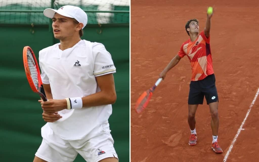 Matteo Arnaldi et Flavio Cobolli célébrant leur qualification pour les demi-finales de Roland-Garros