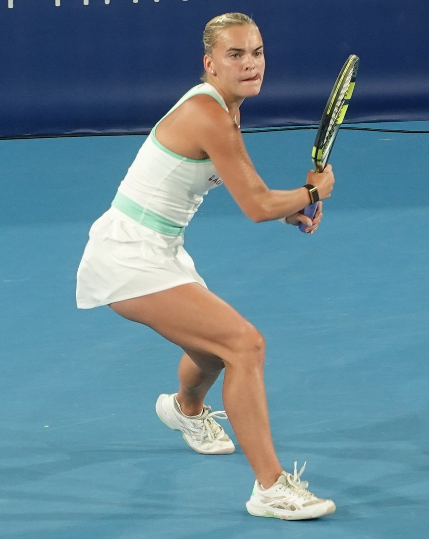 Češka teniserka Sara Bejlek u spremnom stavu čeka servis tokom turnira Athens Open 26
