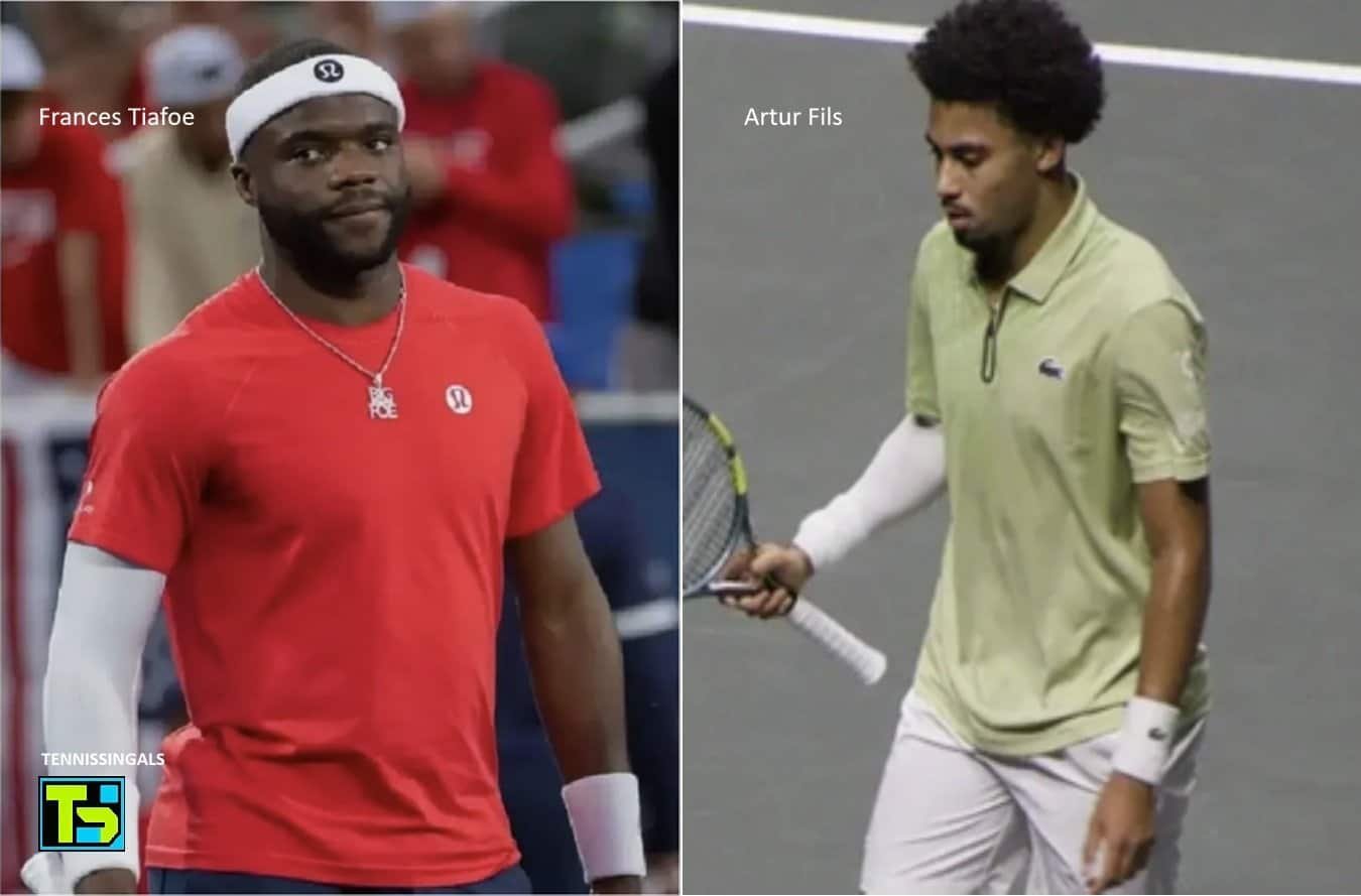 Collage de los tenistas Frances Tiafoe y Arthur Fils, finalistas del Masters de Cincinnati 2026.