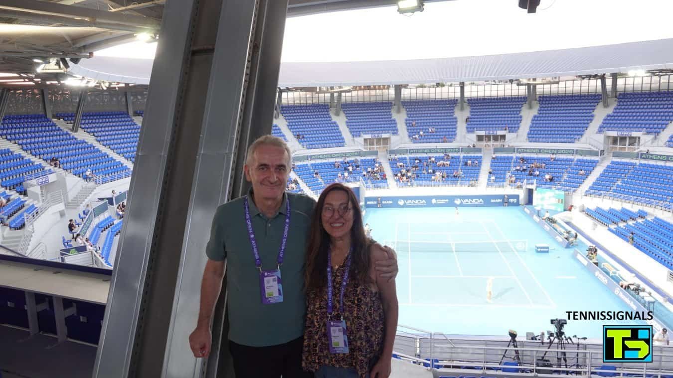 Jovica Rutešić i Lepojka Stanković sa novinarskim akreditacijama na teniskom turniru WTA Athens Open 2026