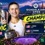 Iva Jovic holds the championship trophy after defeating Peyton Stearns in the WTA 500 Guadalajara Open 2026 final